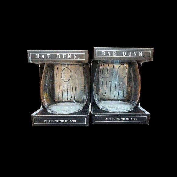 Rae Dunn by Enchante Mug Wine Glass Clear Shot Shooters Lot Of 14 New In Box - Picture 4 of 5